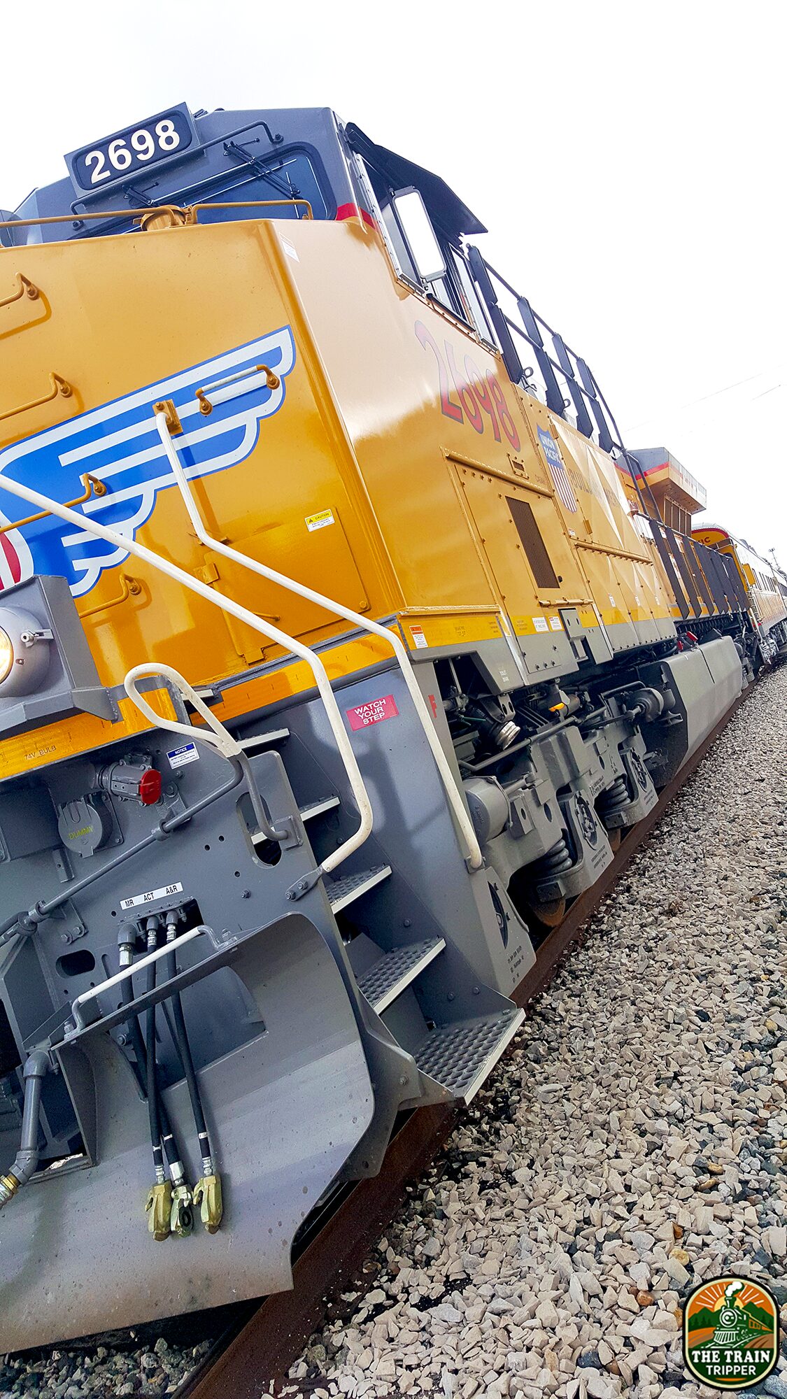 Union Pacific #2698 diesel-electric locomotive sitting idle in Bryan, Texas